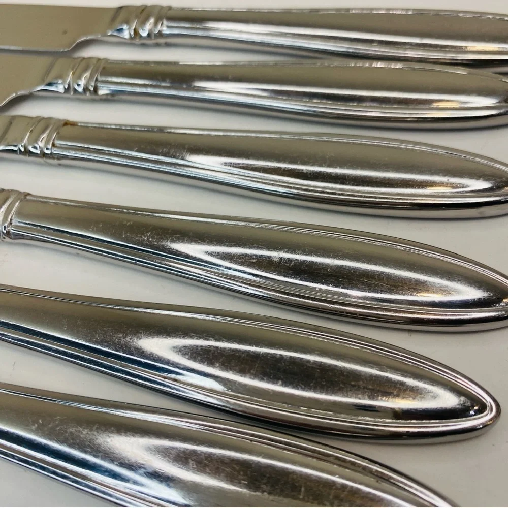 Reed & Barton Stainless Steel Celebration 4 Dinner Knives & 6 Steak Knives EUC